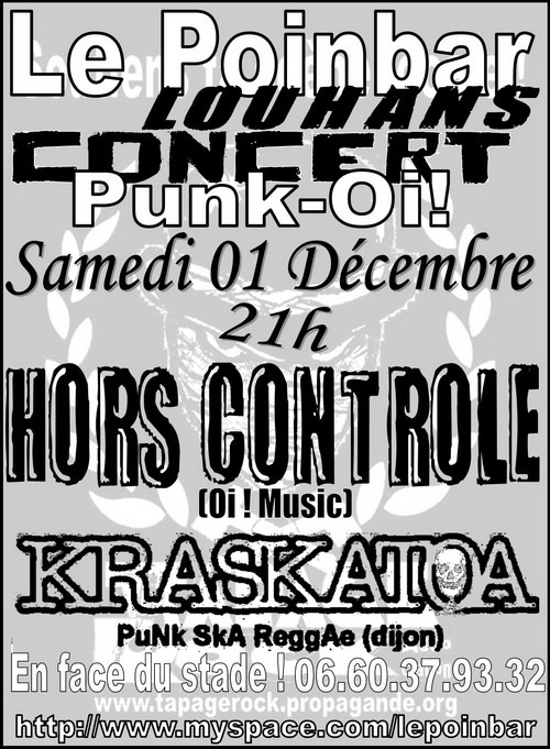 Concert Punk Oï! au Poinbar le 01 décembre 2007 à Louhans (71)