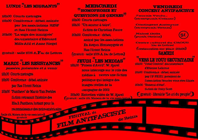 Festival du Film Antifasciste de Reims le 05 décembre 2007 à Reims (51)