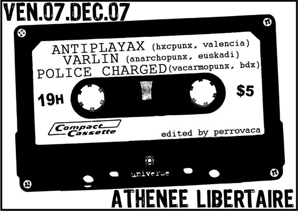 Concert à l'Athénée Libertaire le 07 décembre 2007 à Bordeaux (33)