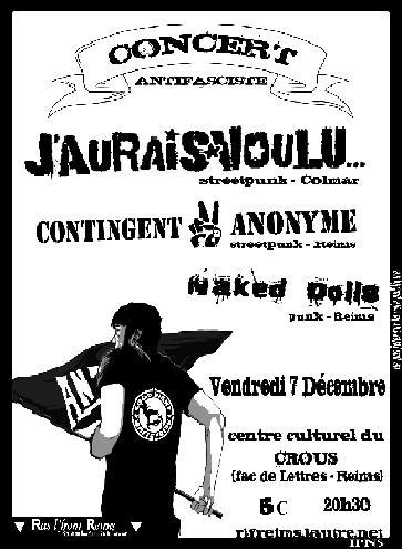 Concert Antifasciste au CROUS le 07 décembre 2007 à Reims (51)