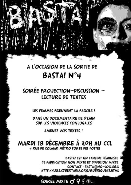 Soirée de lancement Basta! n°4 au CCL le 18 décembre 2007 à Lille (59)