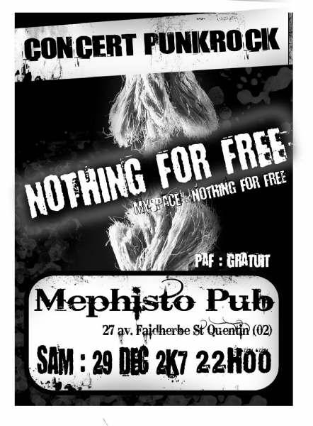 Nothing For Free au Méphisto Pub le 29 décembre 2007 à Saint-Quentin (02)