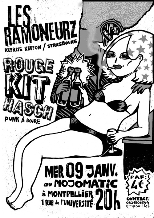 Rouge Kit'Hasch + les Ramoneurz au Mojomatic le 09 janvier 2008 à Montpellier (34)