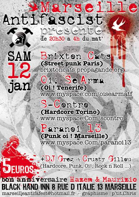 Concert antifasciste au Black Hand Inn le 12 janvier 2008 à Marseille (13)