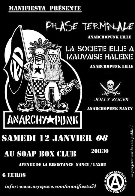 Concert Anarchopunk au Soap Box Club le 12 janvier 2008 à Laxou (54)