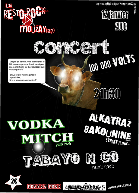 Concert 100 000 Volts au Resto Rock le 12 janvier 2008 à Mouzay (37)