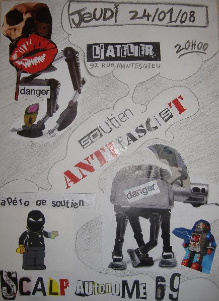 Apéro de soutien aux antifa à l'Atelier le 24 janvier 2008 à Lyon (69)