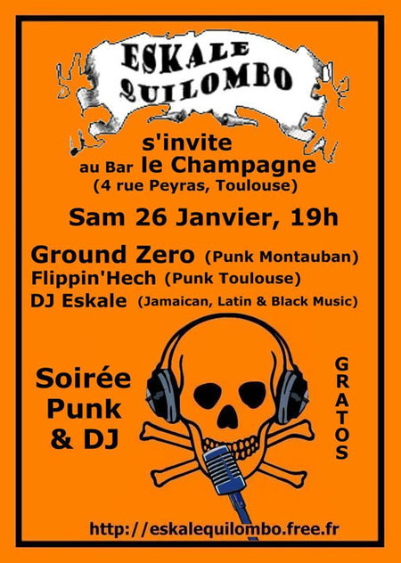 Ground Zero + Flippin'Heck + DJ Eskale au bar Le Champagne le 26 janvier 2008 à Toulouse (31)