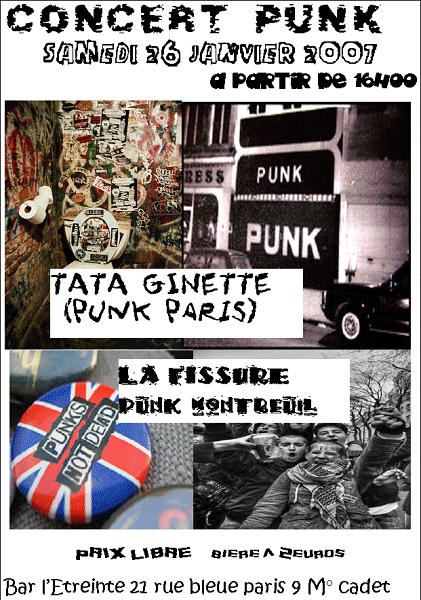 La Fissure + Tata Ginette à l'Etreinte le 26 janvier 2008 à Paris (75)