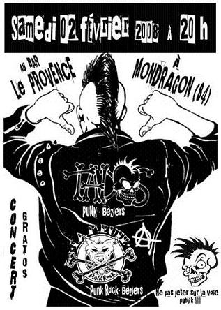 Concert Punk Rock au Provence le 02 février 2008 à Mondragon (84)