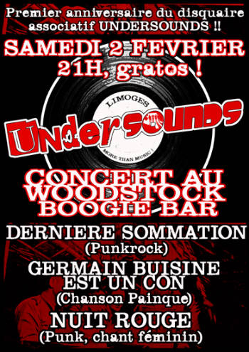 Anniversaire de Undersounds au Woodstock Boogie Bar le 02 février 2008 à Limoges (87)