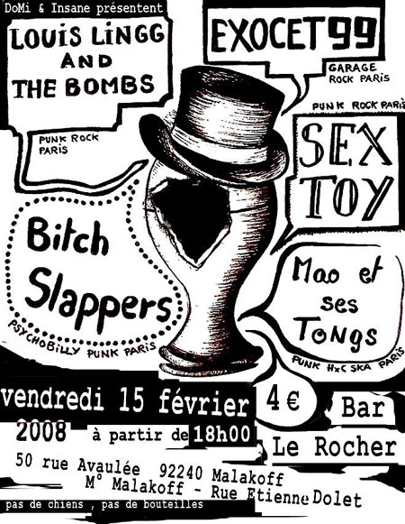 Concert Punk au Rocher le 15 février 2008 à Malakoff (92)