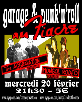Concert Garage & Punk'n'Roll au Fiacre le 20 février 2008 à Bordeaux (33)