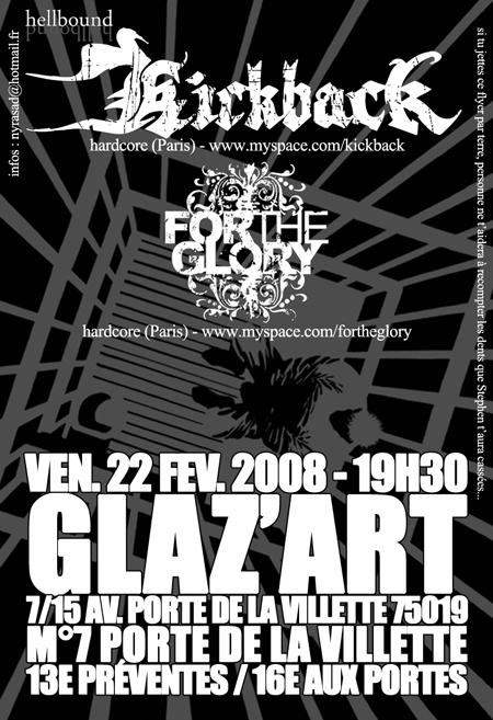 Concert Hardcore au Glaz' Art le 22 février 2008 à Paris (75)