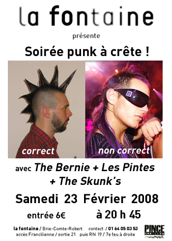 Soirée Punk à crête à la Fontaine le 23 février 2008 à Brie-Comte-Robert (77)
