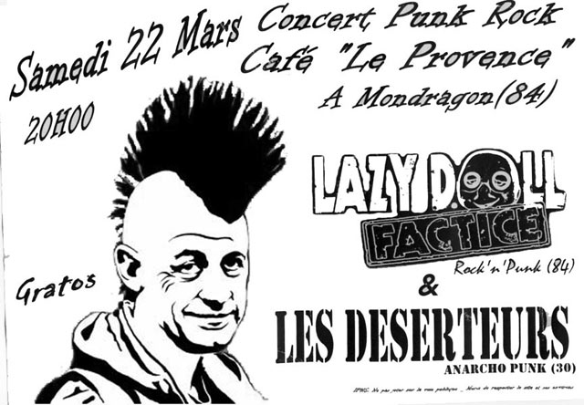 Concert Punk Rock au Café Le Provence le 22 mars 2008 à Mondragon (84)