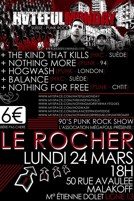 90's Punk Rock Show au Rocher le 24 mars 2008 à Malakoff (92)