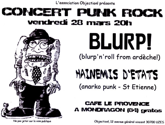 Concert Punk Rock au Café Le Provence le 28 mars 2008 à Mondragon (84)