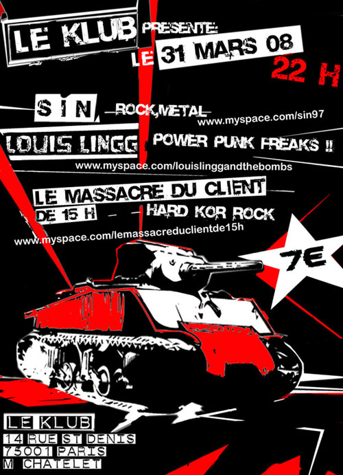 Concert Punk Rock Metal au Klub le 31 mars 2008 à Paris (75)
