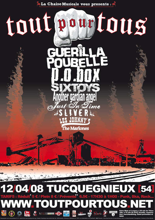 Concert Guerilla Poubelle le 12 avril 2008 à Tucquegnieux (54)