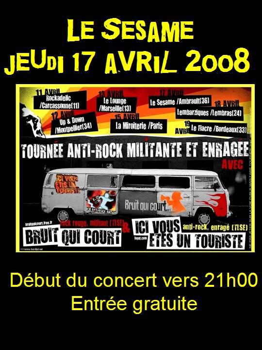 La Tournée anti-Rock militante au Sésame le 17 avril 2008 à Ambrault (36)