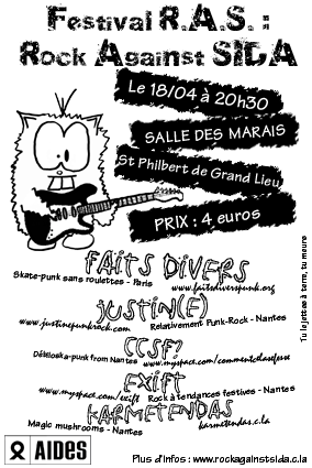 Festival Rock Against Sida le 18 avril 2008 à Saint-Philbert-de-Grand-Lieu (44)