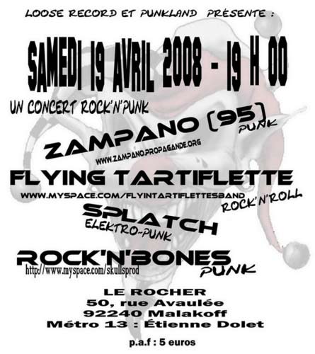 Concert Rock'n'Punk au Rocher le 19 avril 2008 à Malakoff (92)