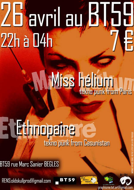 Miss Hélium + Ethnopaire au BT 59 le 26 avril 2008 à Bègles (33)