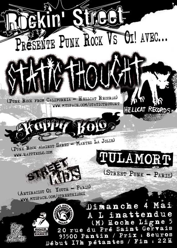 Punk Rock Vs Oï! à l'Inattendue le 04 mai 2008 à Pantin (93)