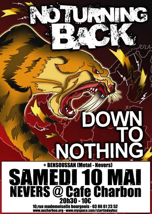 No Turning Back + Down To Nothing au Café Charbon le 10 mai 2008 à Nevers (58)