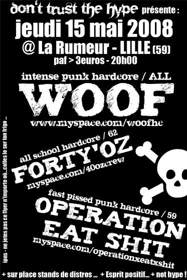 Concert Punk Hardcore à la Rumeur le 15 mai 2008 à Lille (59)