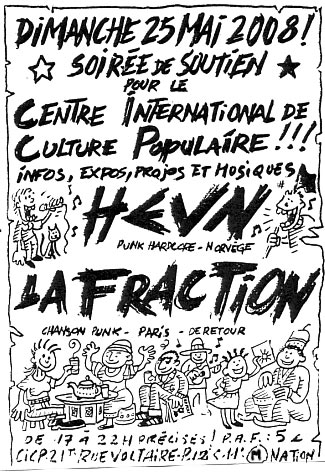 Soirée de Soutien au Centre International de Culture Populaire le 25 mai 2008 à Paris (75)