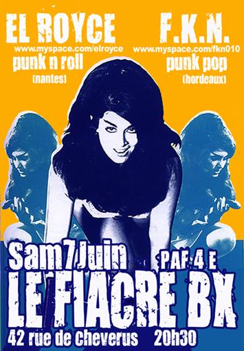 Concert Pop Punk'n'Roll au Fiacre le 07 juin 2008 à Bordeaux (33)
