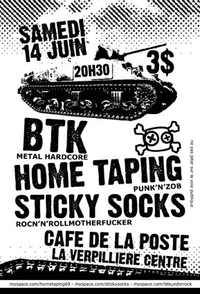 Concert Punk Hardcore'n'Roll au Café de la Poste le 14 juin 2008 à La Verpillière (38)