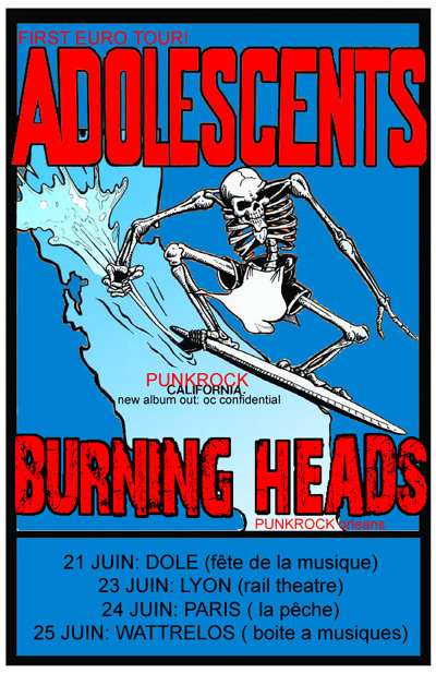 Adolescents + Burning Heads à la Boîte à Musiques le 25 juin 2008 à Wattrelos (59)