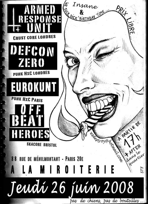 Concert Punk Hardcore à la Miroiterie le 26 juin 2008 à Paris (75)