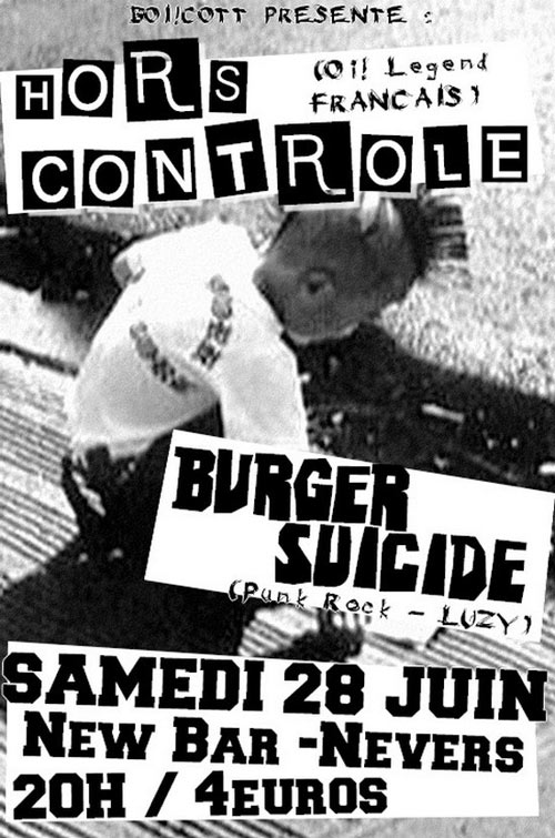 Hors Contrôle + Burger Suicide au New Bar le 28 juin 2008 à Nevers (58)