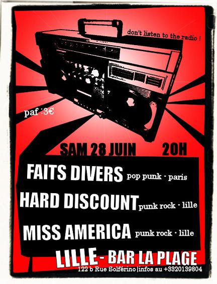 Concert Pop Punk Rock à La Plage le 28 juin 2008 à Lille (59)