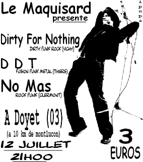 Concert Punk Rock au Maquisard le 12 juillet 2008 à Doyet (03)