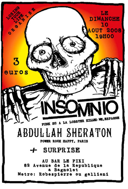 Insomnio + Abdullah Sheraton au Pixi le 10 août 2008 à Bagnolet (93)