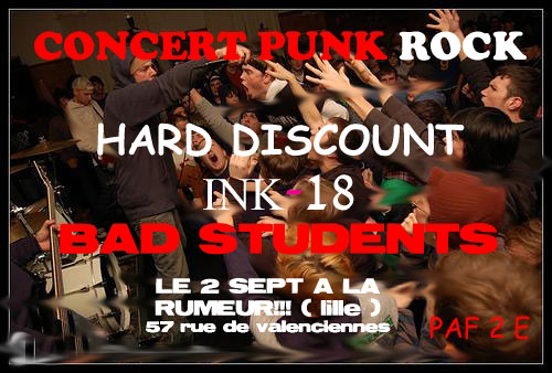 Concert Punk Rock à la Rumeur le 02 septembre 2008 à Lille (59)