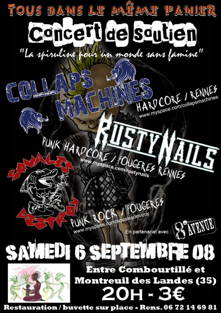 Concert de soutien Punk Hardcore le 06 septembre 2008 à Montreuil-des-Landes (35)