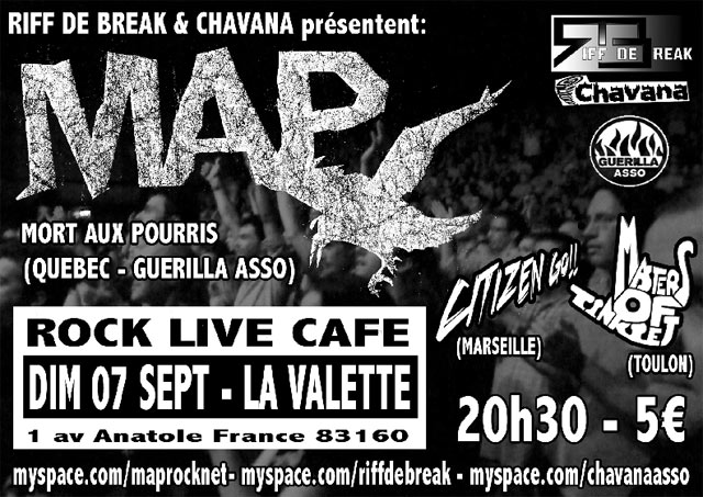 MAP au Rock Live Café le 07 septembre 2008 à La Valette-du-Var (83)