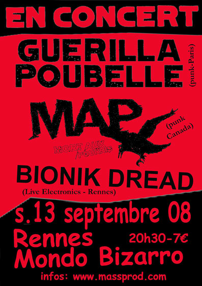 Guerilla Poubelle au Mondo Bizarro le 13 septembre 2008 à Rennes (35)