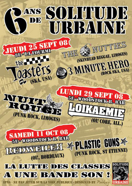 Concert Punk Oi! au Woodstock Boogie Bar le 11 octobre 2008 à Limoges (87)