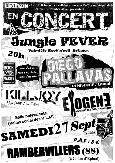 Concert Punk à la Salle Polyvalente le 27 septembre 2008 à Rambervillers (88)