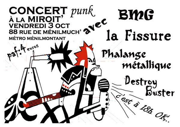 Concert Punk à la Miroiterie le 03 octobre 2008 à Paris (75)