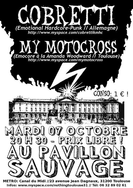Soirée Harcore-Punk-Emo au Pavillon Sauvage le 07 octobre 2008 à Toulouse (31)