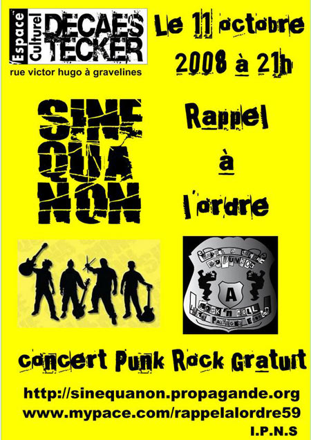 Concert Punk Rock à l'Espace Culturel Decaestecker le 11 octobre 2008 à Gravelines (59)