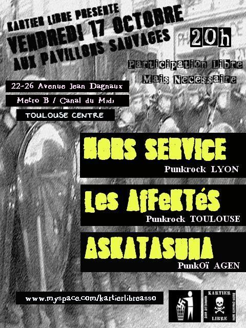 Concert Punk aux Pavillons Sauvages le 17 octobre 2008 à Toulouse (31)